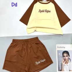 đồ bộ quần đùi áo tay ngắn in chữ nổi - DBO4812