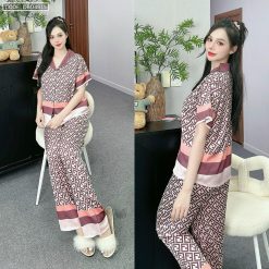Đồ bộ latin mặc nhà quần dài áo tay ngắn in nhiều hoạ tiết - DBO4815