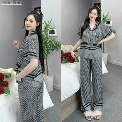 Đồ bộ latin mặc nhà quần dài áo tay ngắn in nhiều hoạ tiết - DBO4815