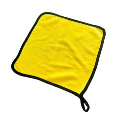 Combo 5 Khăn Lau Xe Ô Tô 2 Mặt Màu Vàng Xám - Khăn Lau Bếp Đa Năng 2 Mặt Siêu Thấm Nước 30x30cm - CBKHAN01