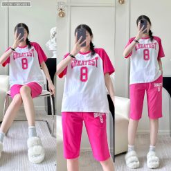 Đồ bộ quần lửng áo tay ngắn in số 8 - DBO4817