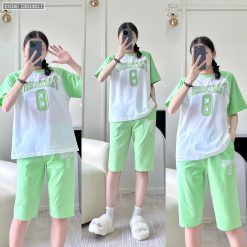 Đồ bộ quần lửng áo tay ngắn in số 8 - DBO4817