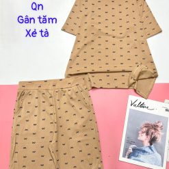 Đồ bộ gân tăm quần lửng gân tăm xẻ tà - DBO4818