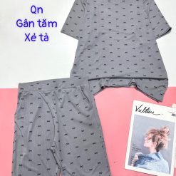 Đồ bộ gân tăm quần lửng gân tăm xẻ tà - DBO4818