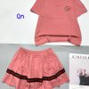 đồ bộ chân váy có quần áo tay ngắn cổ V - DBO4819
