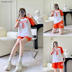 đồ bộ quần đùi áo tay ngắn in số 8 - DBO4823