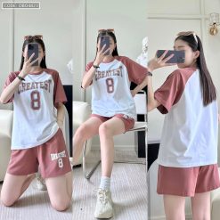 đồ bộ quần đùi áo tay ngắn in số 8 - DBO4823