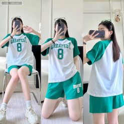 đồ bộ quần đùi áo tay ngắn in số 8 - DBO4823