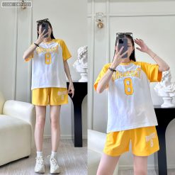 đồ bộ quần đùi áo tay ngắn in số 8 - DBO4823