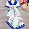 Đồ bộ siêu mát quần đùi áo tay ngắn cổ bẻ in nhiều hình - DBO4825