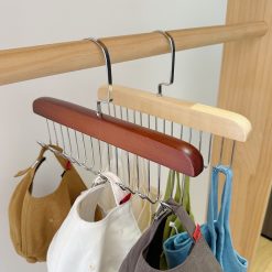 Combo 5 Móc Treo Đồ Lót - Thanh 8 Móc Treo Gỗ Xoay 360 Độ 18x27.5cm - CBMOC01