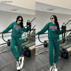 đồ bộ quần dài áo tay dài bo tay và viền áo dưới in số 1976 - DBO4828