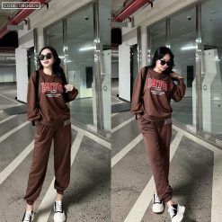 đồ bộ quần dài áo tay dài bo tay và viền áo dưới in số 1976 - DBO4828