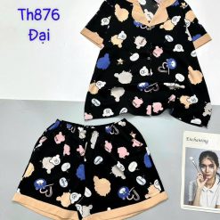 Đồ bộ quần đùi mango pijama có túi trước in nhiều hình - DBO4833