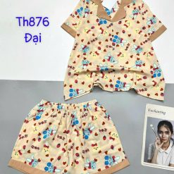 Đồ bộ quần đùi mango pijama có túi trước in nhiều hình - DBO4833