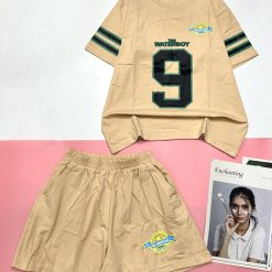 đồ bộ quần đùi áo tay ngắn sọc in số 9 - DBO4839