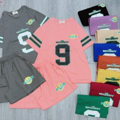 đồ bộ quần đùi áo tay ngắn sọc in số 9 - DBO4839