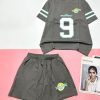 đồ bộ quần đùi áo tay ngắn sọc in số 9 - DBO4839