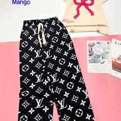Đồ bộ quần dài mango áo thun tay ngắn gân in nơ - DBO4843