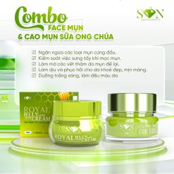Combo Kem Face Cao Mụn Sữa Ong Chúa + Kem Face Xanh Mụn Thâm SON Cosmetic - COMBOSON10
