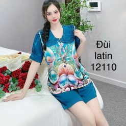 Đồ bộ quần đùi trơn latin áo tay phồng - DBO4847