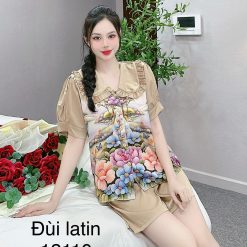 Đồ bộ quần đùi trơn latin áo tay phồng - DBO4847