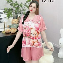 Đồ bộ quần đùi trơn latin áo tay phồng - DBO4847