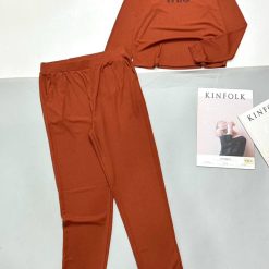 Đồ bộ gân tăm quần dài áo tay ngắn in chữ - DBO4849