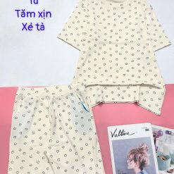 Đồ bộ quần lửng áo tay ngắn tăm xịn xẻ tà - DBO4852
