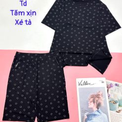 Đồ bộ quần lửng áo tay ngắn tăm xịn xẻ tà - DBO4852