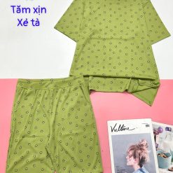 Đồ bộ quần lửng áo tay ngắn tăm xịn xẻ tà - DBO4852