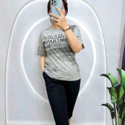 Đồ bộ quần lửng đen áo tay ngắn in nhiều chữ - DBO4854