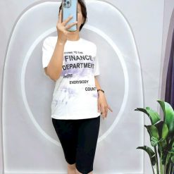 Đồ bộ quần lửng đen áo tay ngắn in nhiều chữ - DBO4854