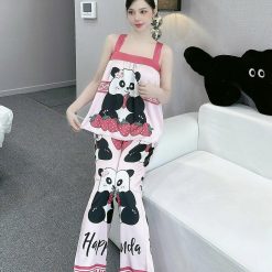 Đồ bộ latin siêu mát quần dài áo hai dây bản in nhiều hình dễ thương - DBO4855