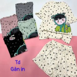 đồ bộ quần đùi áo tay ngắn in hình bé gái - DBO4862