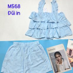 đồ bộ quần đùi áo tay bèo 3 tầng nhiều hoạ tiết - DBO4864