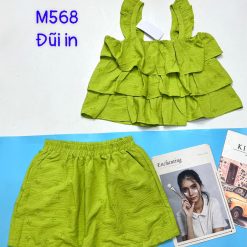 đồ bộ quần đùi áo tay bèo 3 tầng nhiều hoạ tiết - DBO4864