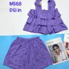 đồ bộ quần đùi áo tay bèo 3 tầng nhiều hoạ tiết - DBO4864
