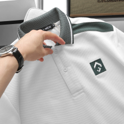 Áo Thun Nam Cổ Bẻ Thêu Nổi Logo Lục Giác (Có size 3x) - CS229