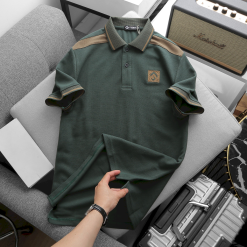 Áo Thun Nam Cổ Bẻ Thêu Nổi Logo Lục Giác (Có size 3x) - CS229