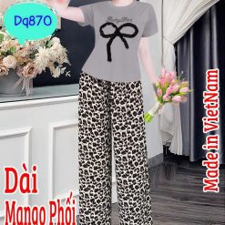 Đồ bộ quần dài mango áo thun tay ngắn tăm lạnh - DBO4878