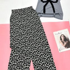 Đồ bộ quần dài mango áo thun tay ngắn tăm lạnh - DBO4878