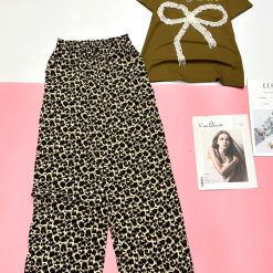 Đồ bộ quần dài mango áo thun tay ngắn tăm lạnh - DBO4878