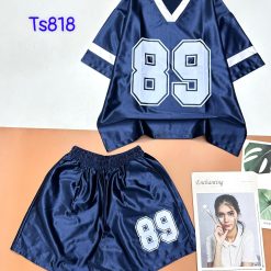 đồ bộ quần đùi áo tay ngắn cổ v in số 89 - DBO4885