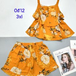 Đồ bộ mango siêu mát quần đùi bèo áo hai dây nhiều hoạ tiết - DBO4886