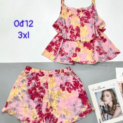 Đồ bộ mango siêu mát quần đùi bèo áo hai dây nhiều hoạ tiết - DBO4886