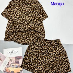 Đồ bộ mango quần đùi áo sơ mi in nhiều hoạ tiết - DBO4887