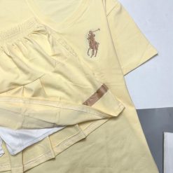 đồ bộ chân váy có sọc dưới áo tay ngắn cổ V - DBO4888