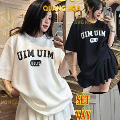 đồ bộ chân váy có quần áo tay ngắn in chữ miu miu - DBO4889