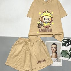 đồ bộ quần đùi áo tay ngắn in chữ LABUBU - DBO4890